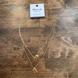 Madewell gold layered necklace NWT